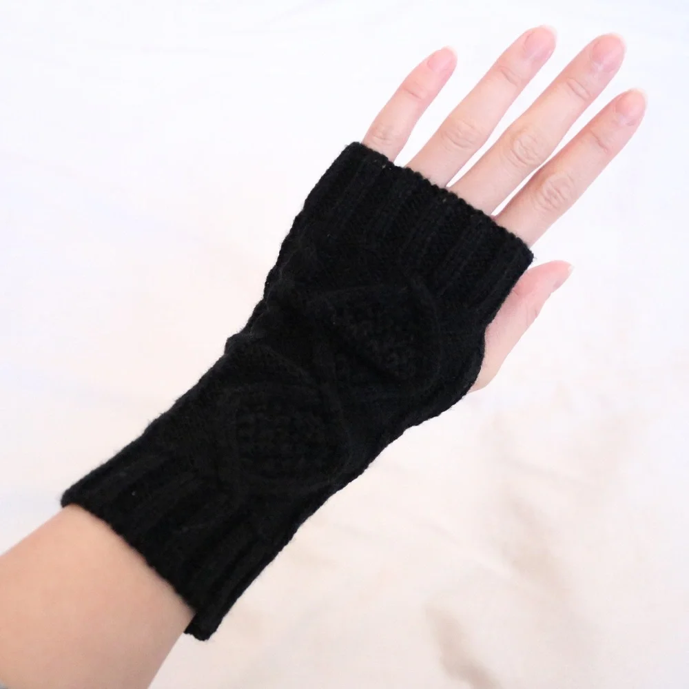 Black Knitted Arm Warmers
